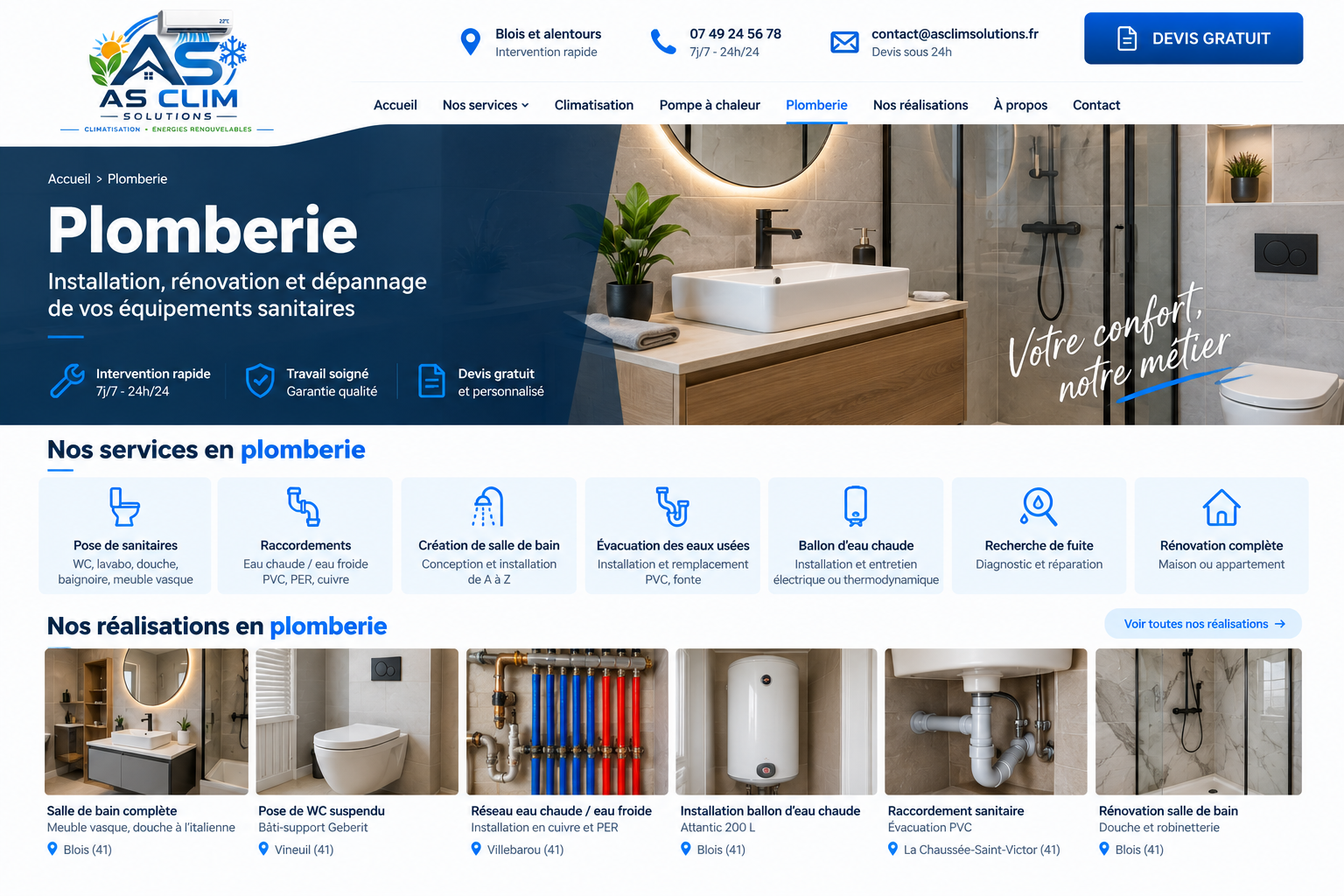 Maquette plomberie AS Clim Solutions
